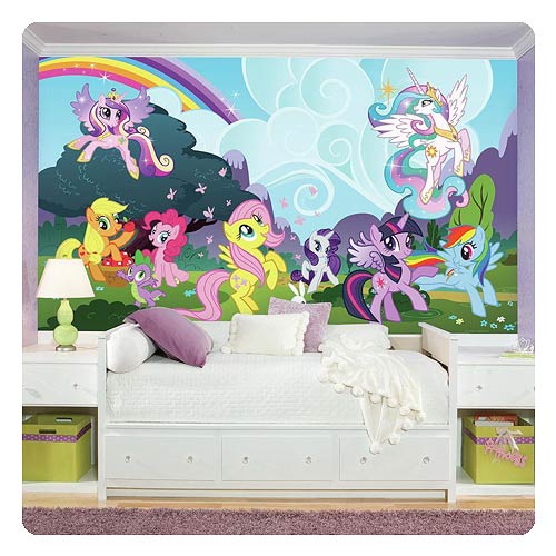 My Little Pony Friendship is Magic Ponyville Chair Rail Giant Ultra-Strippable Prepasted Mural